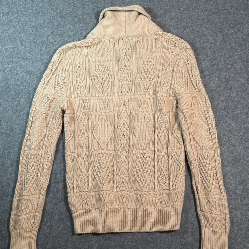 Wallace Barnes Shawl Collar Knit Sweater Beige Organic Cotton Shawl Neck Mens S - Picture 4 of 14